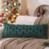 imageDFXSZ Christmas Tree Pillow Covers 18x18 inch Set of 2 Christmas Decoration Green Soft Plush Faux Fur Jacquard Throw Pillows for Bedroom Sofa Holiday Festivals Winter Home Decor PTK006A18Green