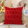 imageDFXSZ Christmas Tree Pillow Covers 18x18 inch Set of 2 Christmas Decoration Green Soft Plush Faux Fur Jacquard Throw Pillows for Bedroom Sofa Holiday Festivals Winter Home Decor PTK006A18Red Christmas Tree