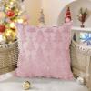 imageDFXSZ Christmas Tree Pillow Covers 18x18 inch Set of 2 Christmas Decoration Green Soft Plush Faux Fur Jacquard Throw Pillows for Bedroom Sofa Holiday Festivals Winter Home Decor PTK006A18Pink Star Tree