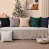 imageDFXSZ Christmas Tree Pillow Covers 18x18 inch Set of 2 Christmas Decoration Green Soft Plush Faux Fur Jacquard Throw Pillows for Bedroom Sofa Holiday Festivals Winter Home Decor PTK006A18Grey