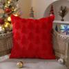 imageDFXSZ Christmas Tree Pillow Covers 18x18 inch Set of 2 Christmas Decoration Green Soft Plush Faux Fur Jacquard Throw Pillows for Bedroom Sofa Holiday Festivals Winter Home Decor PTK006A18Red