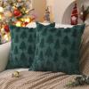 imageDFXSZ Christmas Tree Pillow Covers 18x18 inch Set of 2 Christmas Decoration Green Soft Plush Faux Fur Jacquard Throw Pillows for Bedroom Sofa Holiday Festivals Winter Home Decor PTK006A18Green