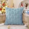 imageDFXSZ Christmas Tree Pillow Covers 18x18 inch Set of 2 Christmas Decoration Green Soft Plush Faux Fur Jacquard Throw Pillows for Bedroom Sofa Holiday Festivals Winter Home Decor PTK006A18Blue