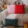 imageDFXSZ Christmas Tree Pillow Covers 18x18 inch Set of 2 Christmas Decoration Green Soft Plush Faux Fur Jacquard Throw Pillows for Bedroom Sofa Holiday Festivals Winter Home Decor PTK006A18Green