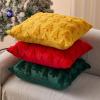 imageDFXSZ Christmas Tree Pillow Covers 18x18 inch Set of 2 Christmas Decoration Green Soft Plush Faux Fur Jacquard Throw Pillows for Bedroom Sofa Holiday Festivals Winter Home Decor PTK006A18Golden