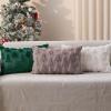 imageDFXSZ Christmas Tree Pillow Covers 18x18 inch Set of 2 Christmas Decoration Green Soft Plush Faux Fur Jacquard Throw Pillows for Bedroom Sofa Holiday Festivals Winter Home Decor PTK006A18Grey