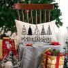 imageDFXSZ Merry Christmas Pillow Cover 12x20 Farmhouse Christmas Throw Lumbar Pillow Cover Decorations Christmas Tree Holiday Decor Case for Home CouchBlack