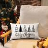 imageDFXSZ Merry Christmas Pillow Cover 12x20 Farmhouse Christmas Throw Lumbar Pillow Cover Decorations Christmas Tree Holiday Decor Case for Home CouchBlack