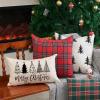 imageDFXSZ Merry Christmas Pillow Cover 12x20 Farmhouse Christmas Throw Lumbar Pillow Cover Decorations Christmas Tree Holiday Decor Case for Home CouchBlack