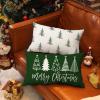 imageDFXSZ Merry Christmas Pillow Cover 12x20 Farmhouse Christmas Throw Lumbar Pillow Cover Decorations Christmas Tree Holiday Decor Case for Home CouchGreen