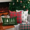 imageDFXSZ Merry Christmas Pillow Cover 12x20 Farmhouse Christmas Throw Lumbar Pillow Cover Decorations Christmas Tree Holiday Decor Case for Home CouchGreen