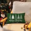 imageDFXSZ Merry Christmas Pillow Cover 12x20 Farmhouse Christmas Throw Lumbar Pillow Cover Decorations Christmas Tree Holiday Decor Case for Home CouchGreen
