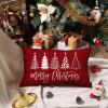 imageDFXSZ Merry Christmas Pillow Cover 12x20 Farmhouse Christmas Throw Lumbar Pillow Cover Decorations Christmas Tree Holiday Decor Case for Home CouchRed2
