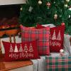 imageDFXSZ Merry Christmas Pillow Cover 12x20 Farmhouse Christmas Throw Lumbar Pillow Cover Decorations Christmas Tree Holiday Decor Case for Home CouchRed1
