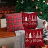 imageDFXSZ Merry Christmas Pillow Cover 12x20 Farmhouse Christmas Throw Lumbar Pillow Cover Decorations Christmas Tree Holiday Decor Case for Home CouchRed