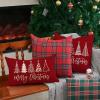 imageDFXSZ Merry Christmas Pillow Cover 12x20 Farmhouse Christmas Throw Lumbar Pillow Cover Decorations Christmas Tree Holiday Decor Case for Home CouchRed2