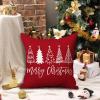 imageDFXSZ Merry Christmas Pillow Cover 12x20 Farmhouse Christmas Throw Lumbar Pillow Cover Decorations Christmas Tree Holiday Decor Case for Home CouchRed