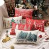 imageDFXSZ Merry Christmas Pillow Cover 12x20 Farmhouse Christmas Throw Lumbar Pillow Cover Decorations Christmas Tree Holiday Decor Case for Home CouchRed