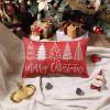 imageDFXSZ Merry Christmas Pillow Cover 12x20 Farmhouse Christmas Throw Lumbar Pillow Cover Decorations Christmas Tree Holiday Decor Case for Home CouchRed