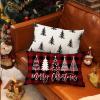 imageDFXSZ Merry Christmas Pillow Cover 12x20 Farmhouse Christmas Throw Lumbar Pillow Cover Decorations Christmas Tree Holiday Decor Case for Home CouchRed Black