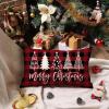 imageDFXSZ Merry Christmas Pillow Cover 12x20 Farmhouse Christmas Throw Lumbar Pillow Cover Decorations Christmas Tree Holiday Decor Case for Home CouchRed Black