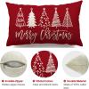 imageDFXSZ Merry Christmas Pillow Cover 12x20 Farmhouse Christmas Throw Lumbar Pillow Cover Decorations Christmas Tree Holiday Decor Case for Home CouchRed