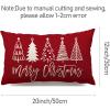 imageDFXSZ Merry Christmas Pillow Cover 12x20 Farmhouse Christmas Throw Lumbar Pillow Cover Decorations Christmas Tree Holiday Decor Case for Home CouchRed
