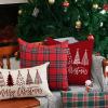 imageDFXSZ Merry Christmas Pillow Cover 12x20 Farmhouse Christmas Throw Lumbar Pillow Cover Decorations Christmas Tree Holiday Decor Case for Home CouchRed