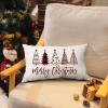 imageDFXSZ Merry Christmas Pillow Cover 12x20 Farmhouse Christmas Throw Lumbar Pillow Cover Decorations Christmas Tree Holiday Decor Case for Home CouchWhite