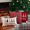 imageDFXSZ Merry Christmas Pillow Cover 12x20 Farmhouse Christmas Throw Lumbar Pillow Cover Decorations Christmas Tree Holiday Decor Case for Home CouchWhite