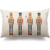 imageDFXSZ Merry Christmas Throw Pillow Cover 12x20 Inch Nutcracker Christmas Decor Winter Holiday Party Cushion Case Decoration for Sofa Couch YK141B12A3