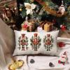 imageDFXSZ Merry Christmas Throw Pillow Cover 12x20 Inch Nutcracker Christmas Decor Winter Holiday Party Cushion Case Decoration for Sofa Couch YK141B12A4