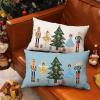 imageDFXSZ Merry Christmas Throw Pillow Cover 12x20 Inch Nutcracker Christmas Decor Winter Holiday Party Cushion Case Decoration for Sofa Couch YK141B12Blue