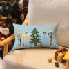 imageDFXSZ Merry Christmas Throw Pillow Cover 12x20 Inch Nutcracker Christmas Decor Winter Holiday Party Cushion Case Decoration for Sofa Couch YK141B12Blue