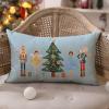 imageDFXSZ Merry Christmas Throw Pillow Cover 12x20 Inch Nutcracker Christmas Decor Winter Holiday Party Cushion Case Decoration for Sofa Couch YK141B12Blue
