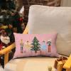 imageDFXSZ Merry Christmas Throw Pillow Cover 12x20 Inch Nutcracker Christmas Decor Winter Holiday Party Cushion Case Decoration for Sofa Couch YK141B12Pink