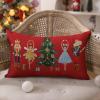 imageDFXSZ Merry Christmas Throw Pillow Cover 12x20 Inch Nutcracker Christmas Decor Winter Holiday Party Cushion Case Decoration for Sofa Couch YK141B12Red