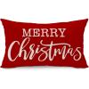 imageDFXSZ Christmas Pillow Cover 12x20 Merry Christmas Decor Red Throw Lumbar Pillow Cover Decorations Christmas Tree Holiday Decor Case for Home Couch YZT102A12Red