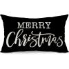imageDFXSZ Christmas Pillow Cover 12x20 Merry Christmas Decor Red Throw Lumbar Pillow Cover Decorations Christmas Tree Holiday Decor Case for Home Couch YZT102A12Black