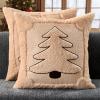 imageDFXSZ Christmas Pillow Covers 18x18 Green Big Christmas Tree Decoration Soft Plush Faux Fur Jacquard Throw Pillows for Bedroom Sofa Holiday Festivals Winter Home Decor PTK068A18Beige Christmastree