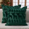 imageDFXSZ Christmas Pillow Covers 18x18 inch Set of 2 Green Christmas Tree Elk Decoration Soft Plush Faux Fur Jacquard Throw Pillows for Bedroom Sofa Holiday Festivals Winter Home Decor PTK069A18Green
