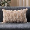 imageDFXSZ Christmas Tree Pillow Covers 12x20 inch Christmas Decoration Beige Soft Plush Faux Fur Jacquard Throw Pillows for Bedroom Sofa Holiday Festivals Winter Home Decor YZT101B12Beige