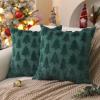 imageDFXSZ Christmas Tree Pillow Covers 18x18 inch Set of 2 Christmas Decoration Green Soft Plush Faux Fur Jacquard Throw Pillows for Bedroom Sofa Holiday Festivals Winter Home Decor PTK006A18Green