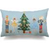 imageDFXSZ Merry Christmas Throw Pillow Cover 12x20 Inch Nutcracker Christmas Decor Winter Holiday Party Cushion Case Decoration for Sofa Couch YK141B12Blue