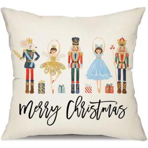 imageDFXSZ Merry Christmas Throw Pillow Cover 12x20 Inch Nutcracker Christmas Decor Winter Holiday Party Cushion Case Decoration for Sofa Couch YK141B12A1