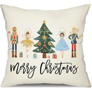 imageDFXSZ Merry Christmas Throw Pillow Cover 12x20 Inch Nutcracker Christmas Decor Winter Holiday Party Cushion Case Decoration for Sofa Couch YK141B12A218