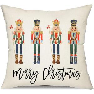 imageDFXSZ Merry Christmas Throw Pillow Cover 12x20 Inch Nutcracker Christmas Decor Winter Holiday Party Cushion Case Decoration for Sofa Couch YK141B12A3