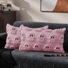 imageDFXSZ Halloween Pillow Covers 16x16 inch Set of 2 Beige Skeletont Halloween Decorations Soft Plush Faux Fur Wool Couch Cushion Case for Chair Sofa Bedroom Living Room Home Decor PTK04C16Pink Ghost