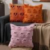 imageDFXSZ Halloween Pillow Covers 16x16 inch Set of 2 Beige Skeletont Halloween Decorations Soft Plush Faux Fur Wool Couch Cushion Case for Chair Sofa Bedroom Living Room Home Decor PTK04C16Orange