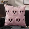 imageDFXSZ Halloween Pillow Covers 16x16 inch Set of 2 Beige Skeletont Halloween Decorations Soft Plush Faux Fur Wool Couch Cushion Case for Chair Sofa Bedroom Living Room Home Decor PTK04C16Pink